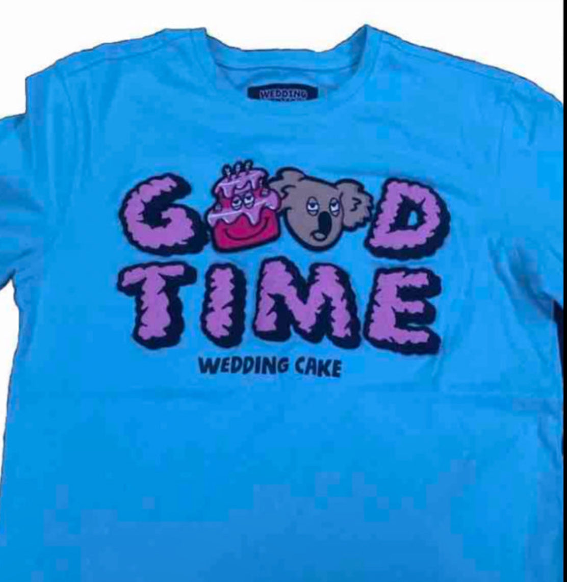 WEDDING CAKE Good Time Blue Small Tee Shirt (PREOWNED)